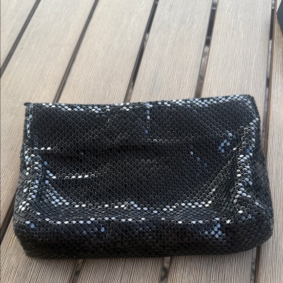 Whiting & Davis Black and Silver Mesh Clutch - Picture 1 of 6